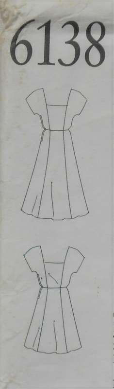 NEW LOOK PATTERNS 6138 SQUARE NECK DRESS SIZE 8-18 COMPLETE-UNCUT-F/FOLDED