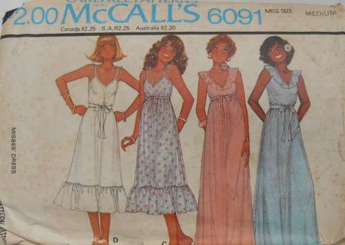 McCALLS 6091 DRESS SIZE MEDIUM (14-16) COMPLETE-ZIPLOC BAG