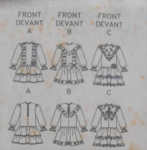 BUTTERICK PATTERN 6990 GIRL`S PARTY DRESS SIZES 2 + 3 + 4 YEARS COMPLETE