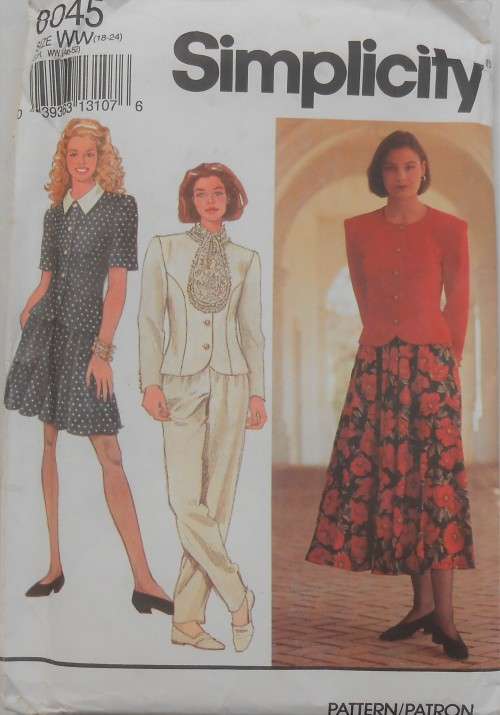 SIMPLICITY 8045 SKIRT-PANTS-TOP-TIE SIZE WW 18-24  COMPLETE-UNCUT-F/FOLDED