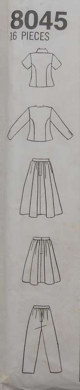 SIMPLICITY 8045 SKIRT-PANTS-TOP-TIE SIZE WW 18-24  COMPLETE-UNCUT-F/FOLDED