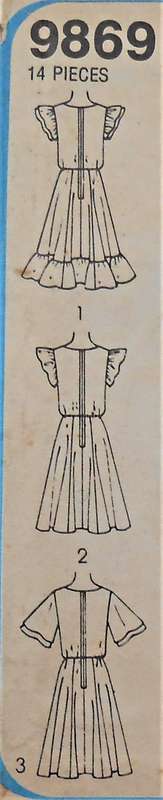 SIMPLICITY 9869  DRESS WITH FLARED SKIRT SIZE 6 + 8 COMPLETE-UNCUT-F/FOLDED