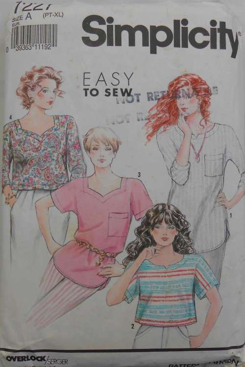 SIMPLICITY 7227  KNIT TOPS IN 2 LENGTHS SIZE PT - XL (6-24) COMPLETE