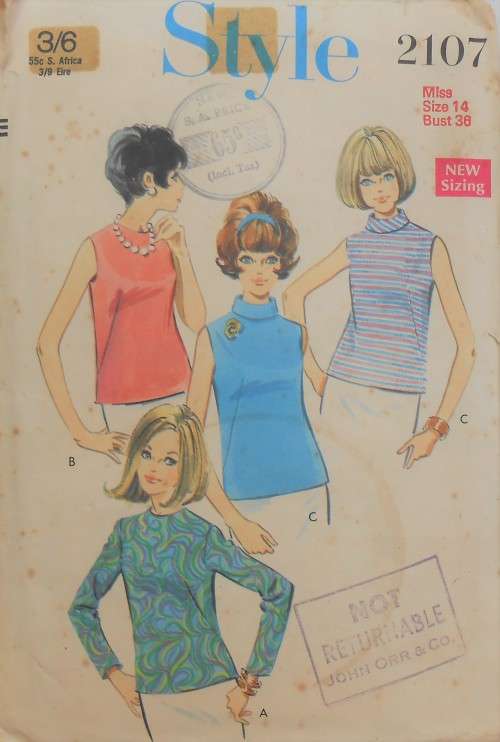 VINTAGE STYLE 2107 SET OF BLOUSES SIZE 14 BUST 36 COMPLETE