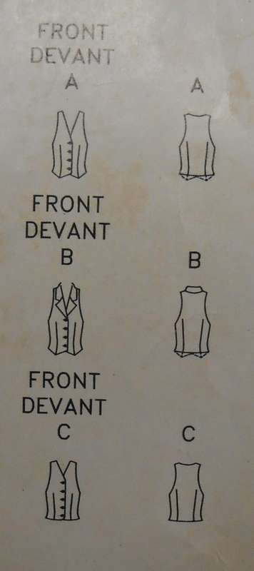 VOGUE 7335 FITTED WAISTCOATS SIZE 12-14-16 COMPLETE-ZIPLOC BAG