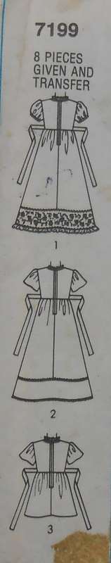 VINTAGE SIMPLICITY 7199 GIRLS DRESS IN 2 LENGTHS SIZE 4 YEARS CHEST 58 CM COMPLETE WITH TRANSFER
