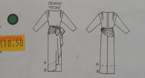 VOGUE AMERICAN DESIGNER 1510 LOOSE FITTING DRESS WITH DRAPE SIZE 10 COMPLETE