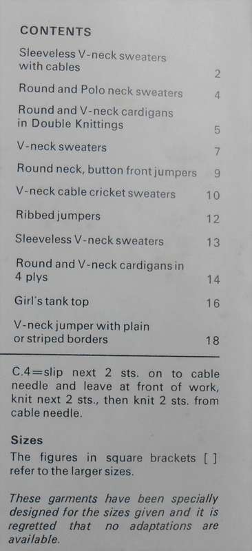 PATONS 3007  SCHOOLDAYS - CLASSIC DESIGNS FOR SWEATERS & CARDIGANS - 20 PAGES