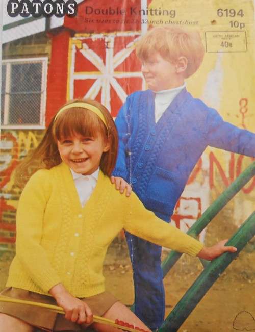 PATONS 6194   CARDIGANS OUT OF SCHOOL - IN 6 SIZES TO FIT 22 - 32`