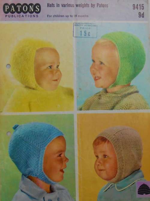 PATONS  # 9415- HATS IN VARIOUS WEIGHTS FOR CHILDREN UP TO 3 MONTHS