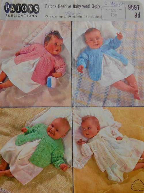 PATONS 9697 FOUR MATINEE COATS TO FIT 18 INCH UP TO 6 MONTHS