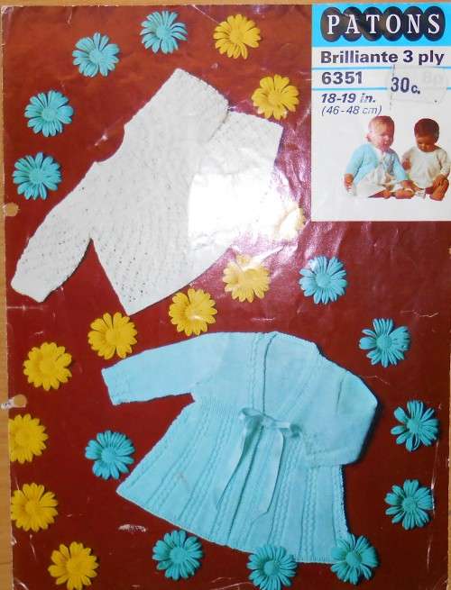 PATONS 6351 A PRETTY PAIR OF  MATINEE COATS TO FIT 18 - 19 INCH