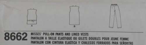 SIMPLICITY 8662 PULL ON PANTS & LINED WAISTCOATS SIZE 8 - 18 SEE LISTING