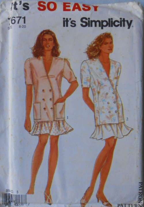 SIMPLICITY 7671 JACKET-SKIRT SIZE 8 - 20 COMPLETE-UNCUT-F/FOLDED