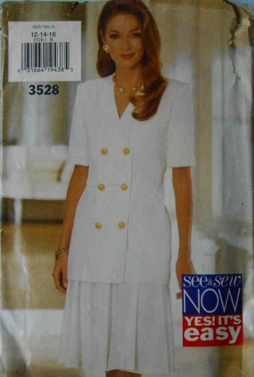 BUTTERICK 3528 TOP & SKIRT SIZE 12-14-16 COMPLETE