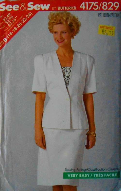 BUTTERICK 4175 JACKET-SKIRT-CAMISOLE SIZE 16-18-20-22-24 COMPLETE