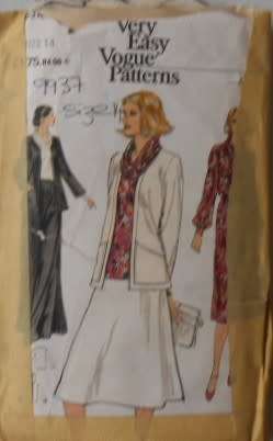 VOGUE 9937 JACKET-BLOUSE-SKIRT SIZE 14  COMPLETE