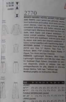 VOGUE 2770 WARDROBE JACKET-TOP-SKIRT-PANTS SIZE 8-10-12  COMPLETE