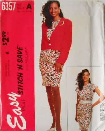 McCALLS 6357 DRESS & PART LINED JACKET  SIZE 6-8-10-12-14 COMPLETE-UNCUT-F/FOLDED