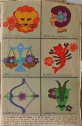 VINTAGE SIMPLICITY 8431 SIGNS OF THE ZODIAC APPLIQUE & EMBROIDERY COMPLETE-UNCUT-F/FOLDED