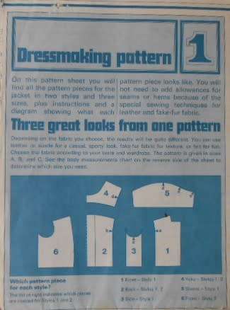 DRESS MAKING PATTERN # 1 - JACKET - THREE GREAT LOOKS FROM ONE PATTERN