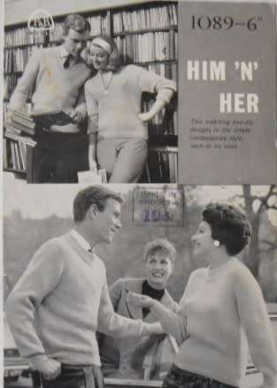 PATONS P&B 1089 HIM `N` HER ROUND & V NECK JUMPERS TO FIT 32 - 42