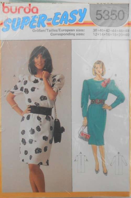 BURDA 5350 -DRESS  SIZE  12-14-16-18-20+40 COMPLETE