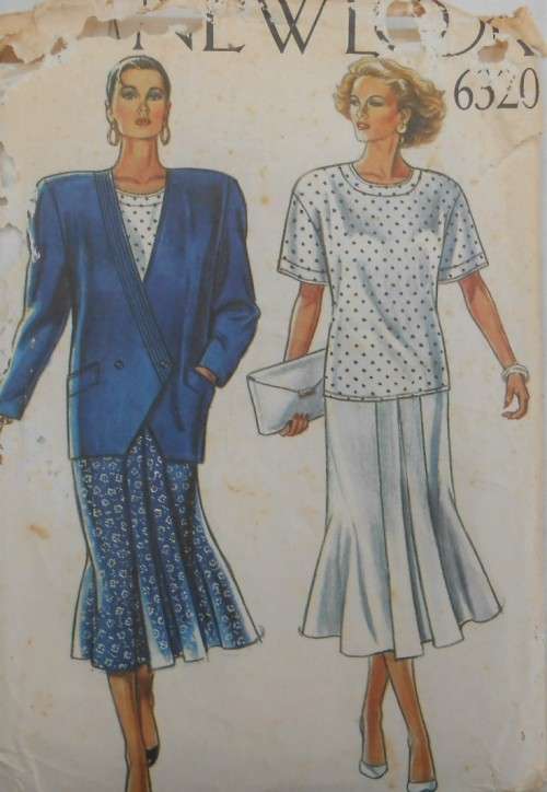NEW LOOK PATTERNS 6320 JACKET-TOP-SKIRT SIZE 8-18 COMPLETE-ZIPLOC
