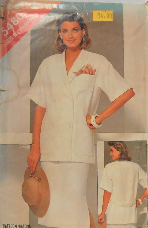 BUTTERICK 5480 SKIRT & JACKET SIZE B 14-16-18 COMPLETE-UNCUT-F/OLDED