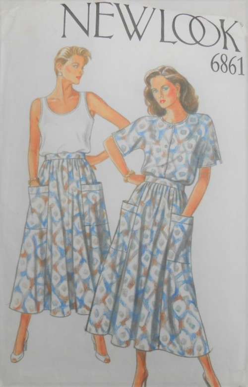 NEW LOOK 6861 TOP-TANK TOP-SKIRT SIZE  8-18 COMPLETE