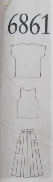 NEW LOOK 6861 TOP-TANK TOP-SKIRT SIZE  8-18 COMPLETE