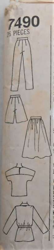 SIMPLICITY 7490 PANTS-SHORTS-SKIRT-PULL OVER TOP-UNLINED JACKET SIZE 10 COMPLETE