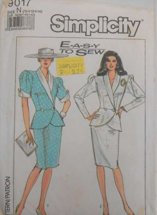SIMPLICITY 9017 TWO PIECE DRESS SIZE N 10-12-14 COMPLETE