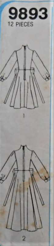 SIMPLICITY 9893  FITTED DRESS IN 2 LENGTHS SIZE 12 BUST 87 CM COMPLETE