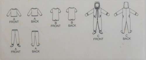 BUTTERICK 3950 INFANTS TOP-PANTS-ROMPER-COVER UP SIZE SMALL  13-8 LBS COMPLETE-PART CUT