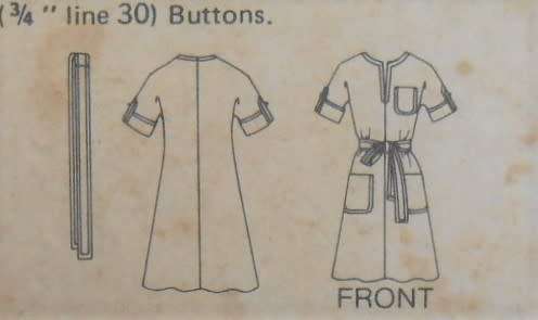 VINTAGE BUTTERICK 4050 KIMONO SLEEVE PULLOVER DRESS SIZE 12 BUST 34/87 CM COMPLETE