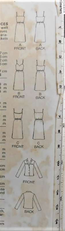BUTTERICK 3099 SHOE STRING STRAP DRESS & JACKET SIZE 12-14-16 COMPLETE