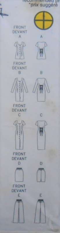 BUTTERICK 3308 DRESS-TOP-PANTS SIZE 14-16-18 COMPLETE-PART CUT