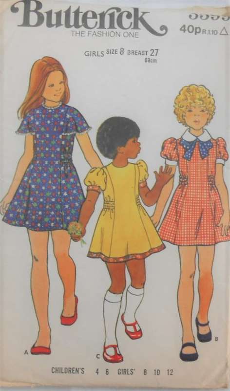 BUTTERICK 3599 GIRLS DRESS SIZE 8 YEARS BREAST 27 COMPLETE