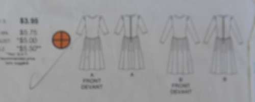 BUTTERICK 3946 DRESS WITH CLOSE FITTING-SHAPED-DROPPED WAIST BODICE SIZE 12-14 -16 COMPLETE