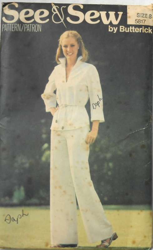 BUTTERICK 5817 TOP & PANTS SIZE 8 COMPLETE-UNCUT-F/FOLDED
