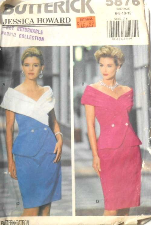 BUTTERICK 5876 STUNNING OFF THE SHOULDER TOP & SKIRT SIZE 6-8-10-12 COMPLETE