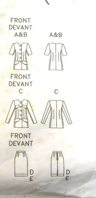 BUTTERICK 5998 TOP & SKIRT SIZE 12-14-16 COMPLETE