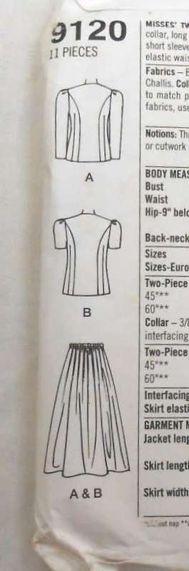 SIMPLICITY 9120 TWO PIECE DRESS SIZE 12-14-16 COMPLETE-UNCUT-F/FOLDED