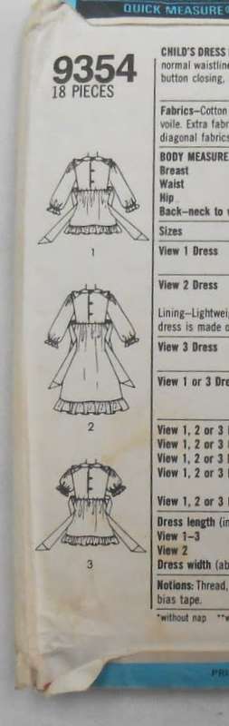 SIMPLICITY 9354 GIRLS DRESS IN 2 LENGTHS SIZE 5 YEARS COMPLETE-UNCUT-F/FOLDED