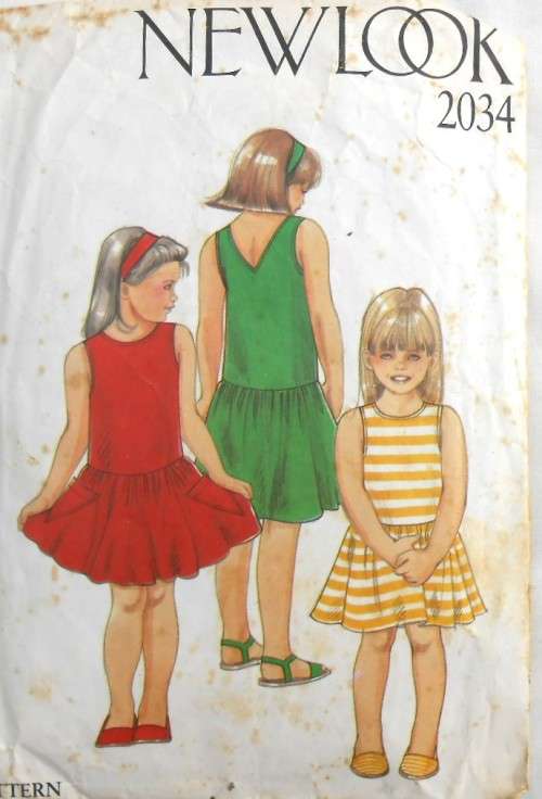 NEW LOOK PATTERNS 2034 GIRLS DRESS  SIZES 3 - 7 YEARS COMPLETE