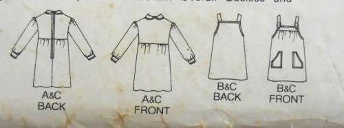 VINTAGE BUTTERICK 6606 TODDLERS DRESS & PINAFORE SIZE 2 YEARS COMPLETE
