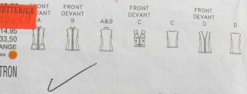 BUTTERICK 6741 SET OF WAISTCOATS SIZE 12-14-16 COMPLETE- CUT TO SIZE 16