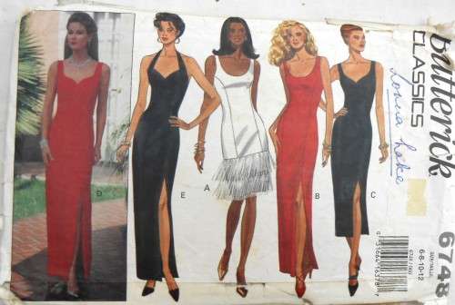 BUTTERICK 6748 STUNNING FITTED LINED DRESS SIZE 6-8-10-12 COMPLETE