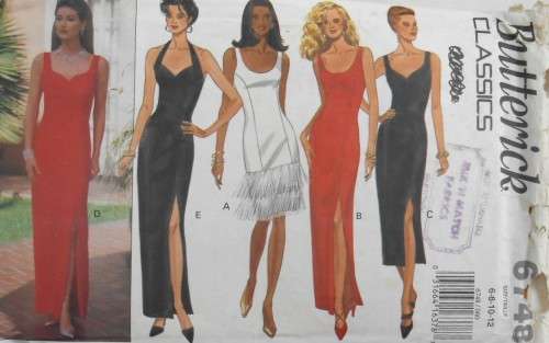 BUTTERICK 6748 STUNNING FITTED LINED DRESS SIZE 6-8-10-12 COMPLETE